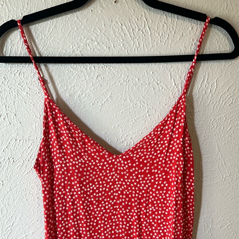 Reformation Red Floral Midi Dress
